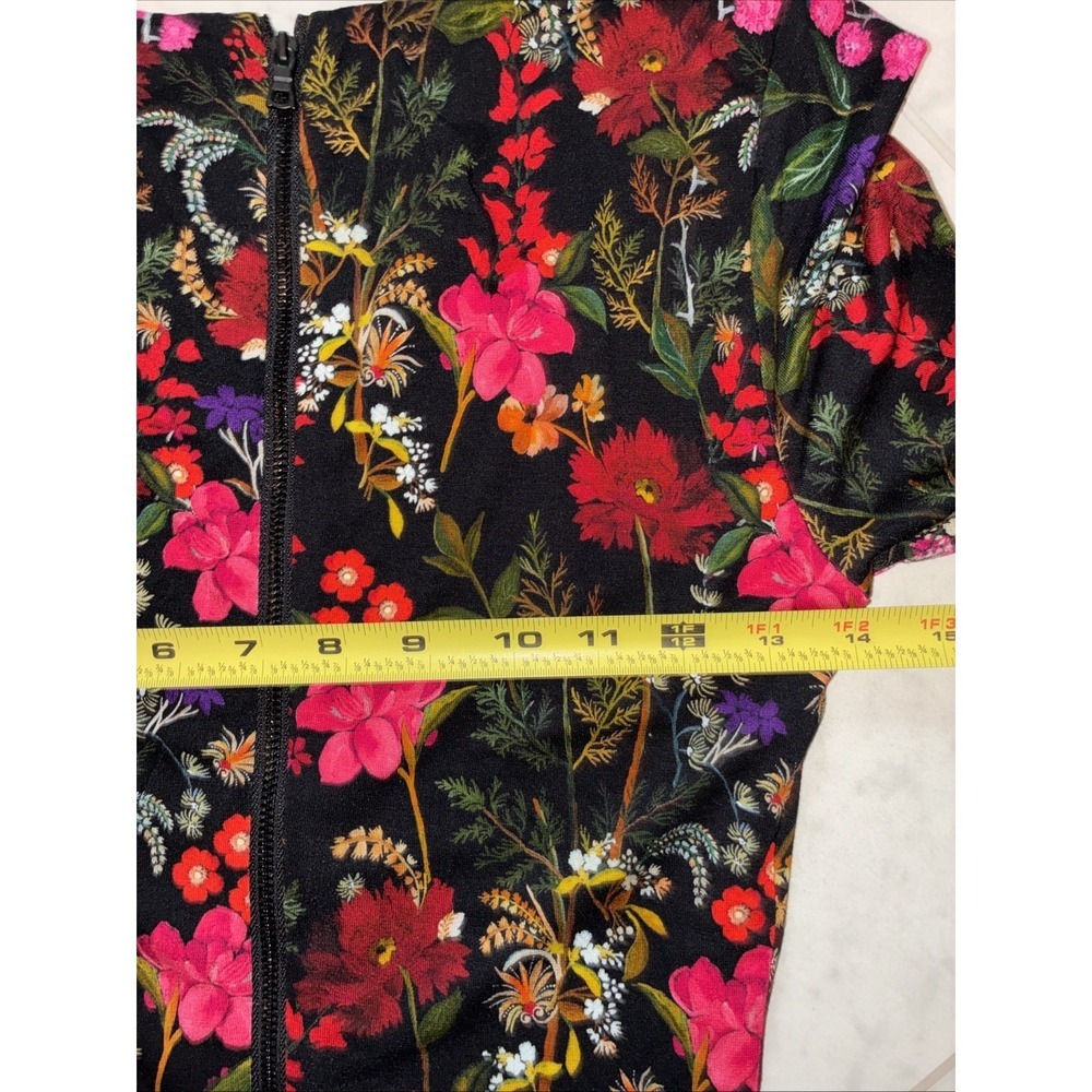Alice + Olivia Delora Floral Fitted Bodycon Stretch Jersey Midi - Picture 8 of 11